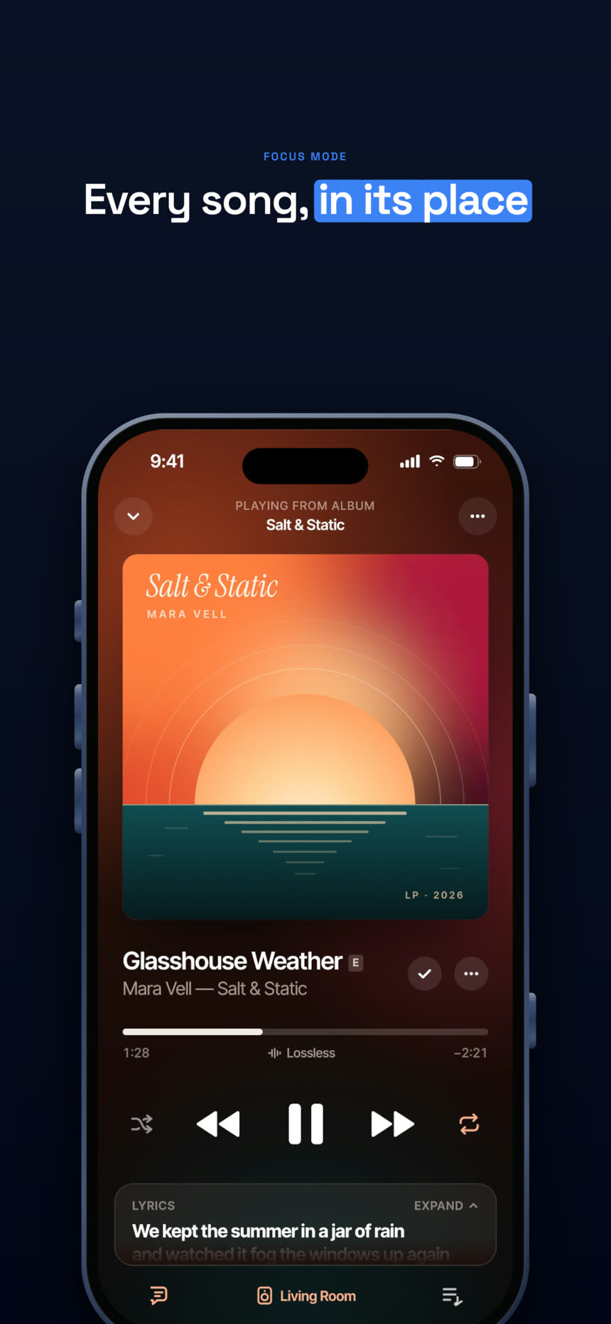 A dark App Store screenshot with a highlighted headline