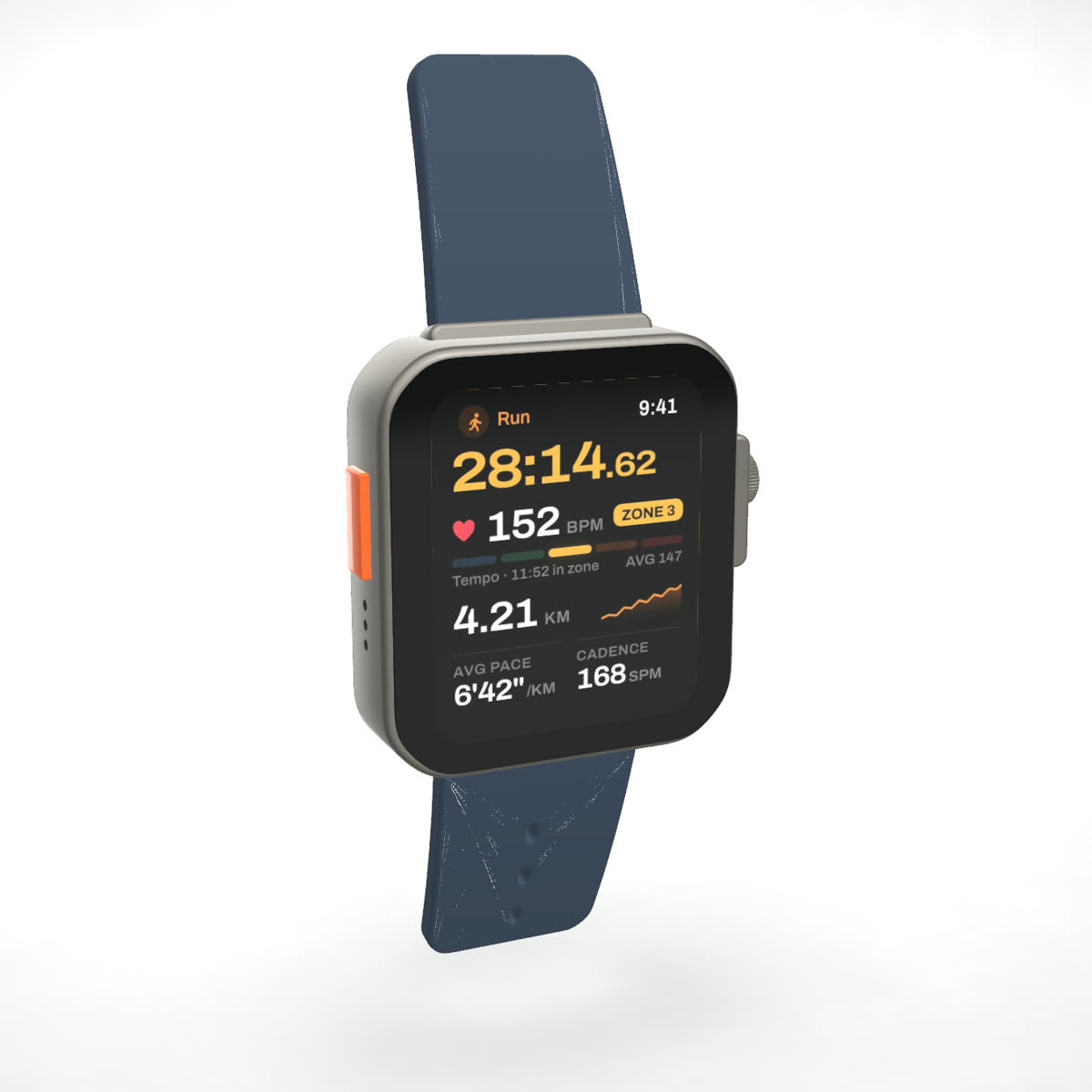 An Apple Watch on a white studio sweep