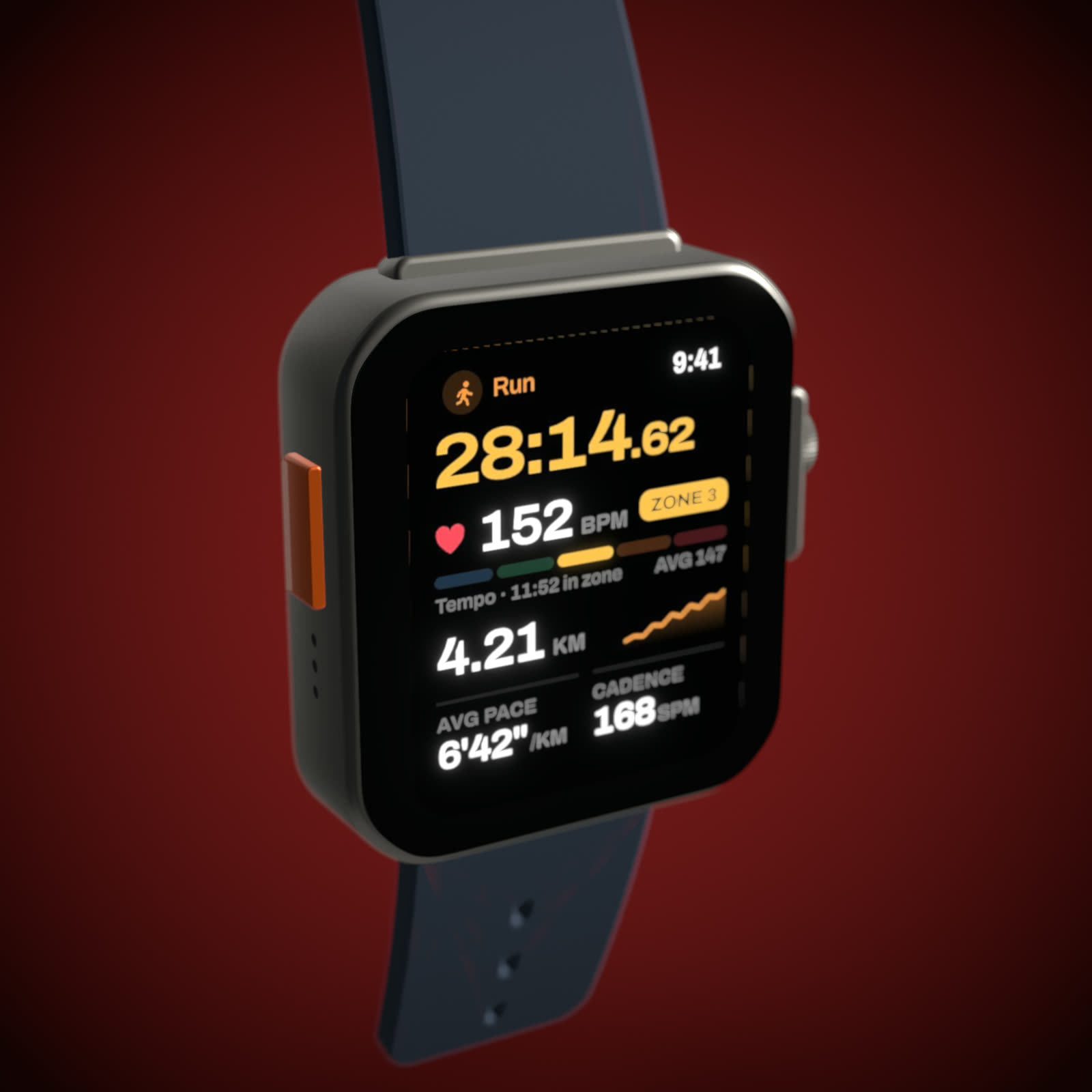 Watch Ultra 3 · Crimson · 3D